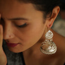 Jhumka Earrings | 92.5 Silver Earrings | White Finish