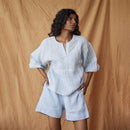 Pure Linen Shorts | Sky Blue