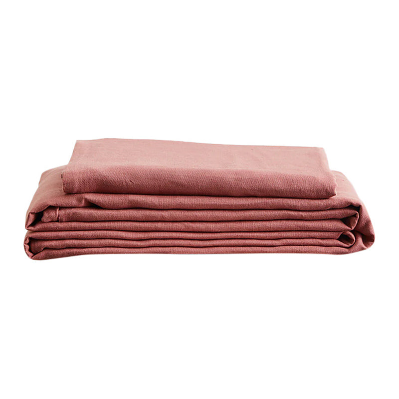 Linen Fitted Bedsheet with Pillow Covers | Dusty Pink