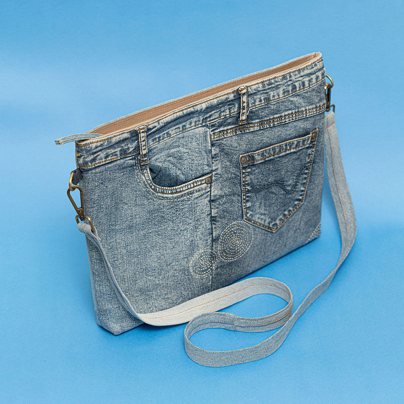 Upcycled Denim Laptop Cover | Blue