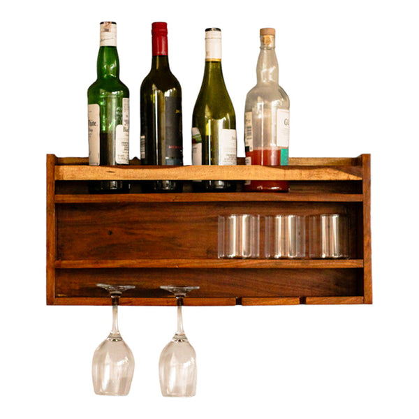 Sheesham Wood Home Bar Cabinet | Brown