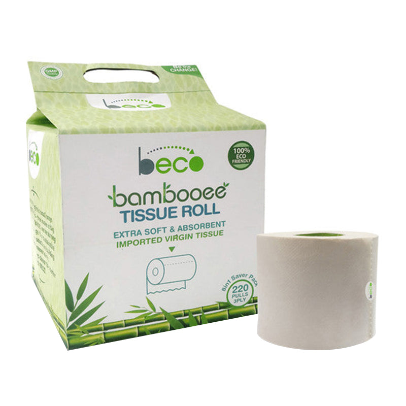 Bamboo Toilet Roll | Tissue Roll | 220 Pull | Set of 8