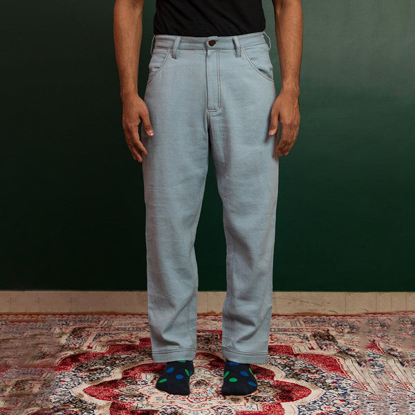 Trousers For Men | Kala Cotton Denim Trousers | Blue