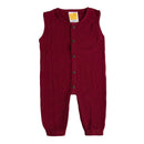 Organic Cotton Muslin Baby Romper | Full Length | Maroon