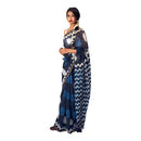 Chanderi Silk Saree | Dabu Print | Indigo