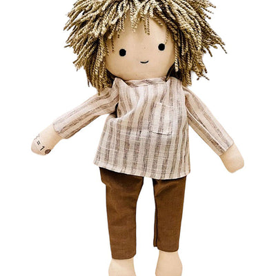 Cotton Rag Doll | Soft Toy Doll | Grey & Brown | 17 inches