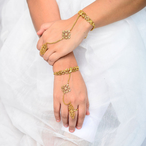 Brass Haathphool | Bracelet | Phulara | 18k Gold Plated