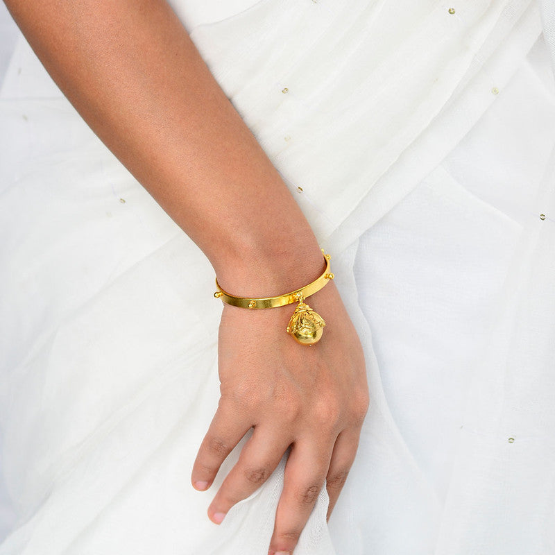 Brass Bangle Cuff | Goechala | 18k Gold Plated