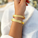 Brass Bangle Set | Textured | 18K Gold Plated | Set of 2