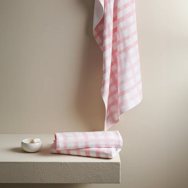 Cotton Hand Towel | Ultra-Soft | White & Pink | 40 x 60 cm