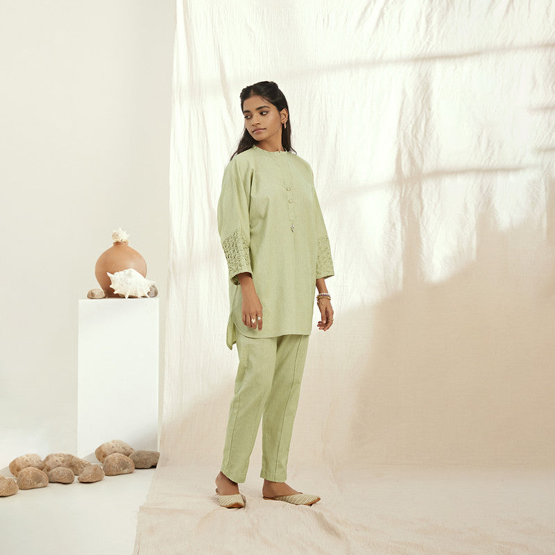 Linen Co Ord Set | Top & Pants | Green