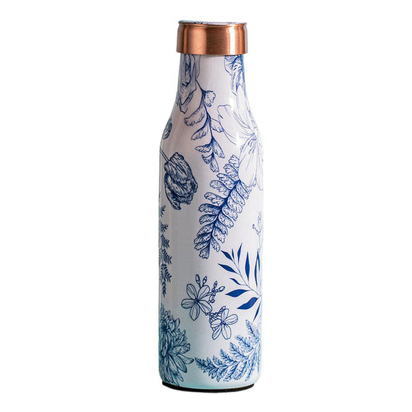 Copper Bottle | White & Blue | 950 ml