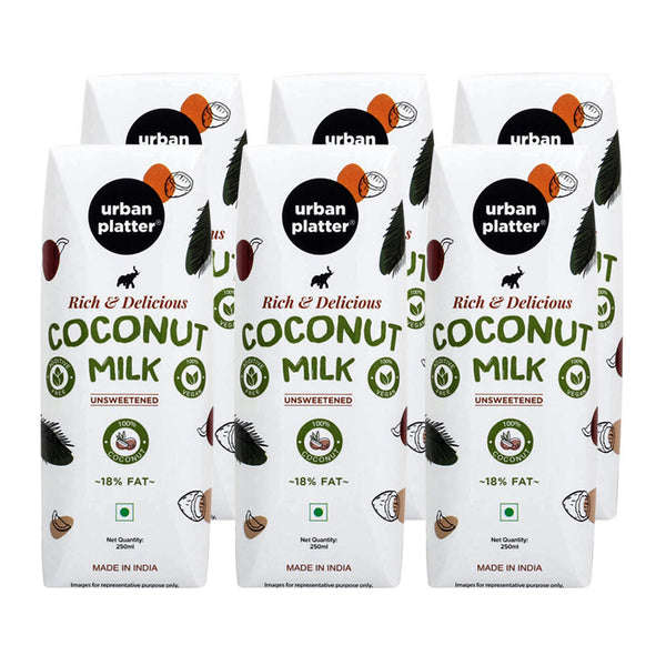 Coconut Milk | Unsweetened | Rich & Delicious | 250 ml | Pack of 6