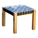 Recycled Stool | Charpai Stool | Black & Beige | 38 cm