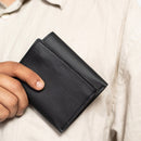 Tri Fold Men Wallet | Apple Leather | Black