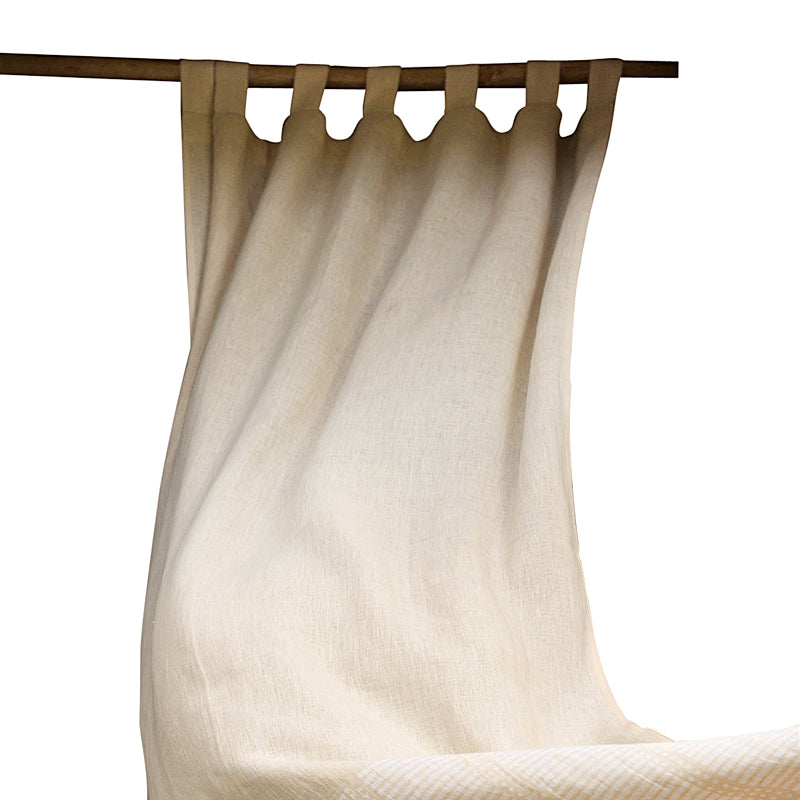 Linen Curtain | Solid | White & Beige