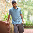 Men's Blue Polo T-Shirt | Cotton | Half Sleeves