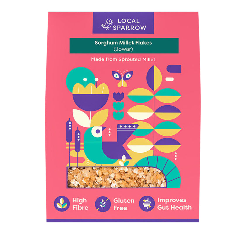 Sprouted Sorghum Millet Flakes | Jowar Poha | High Fibre | 500 g