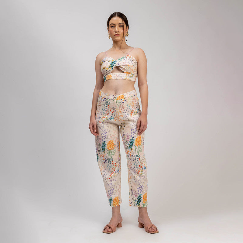 Women Cotton Linen Pants | Tapered | Multicolour