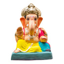 Lord Ganpati Idol | Eco Friendly Ganesh Idol | Clay | Haridra Ganpati | 6 inches