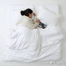 Organic Cotton Duvet Cover Set with Frill Details | White