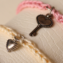 Crochet Bracelet for Women | Love Lock & Key | Set of 3 | Metal & Thread