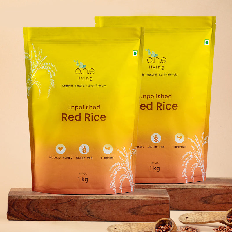 Red Rice |Unpolished | 1 Kg | Improves Metabolism | Pack of 2