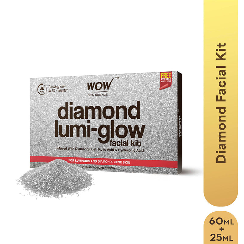 WOW Diamond Facial Kit | For Polished Skin & Radiant Skin | Made With Activated Naturals | Set of 6