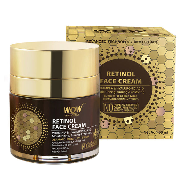WOW Retinol Face Cream | Vitamin A & Hyaluronic Acid | 50 ml