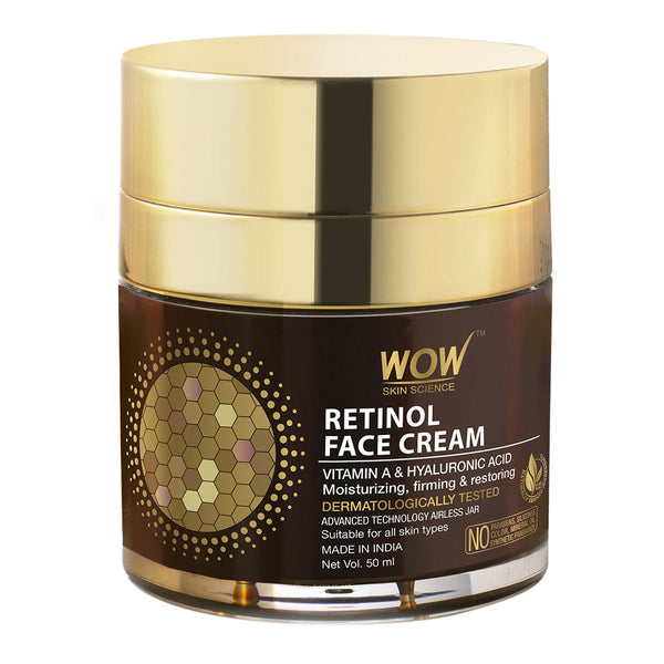 WOW Retinol Face Cream | Vitamin A & Hyaluronic Acid | 50 ml