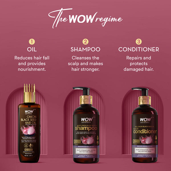 WOW Shampoo & Conditioner Kit | Red Onion Black Seed Oil | Set of 2