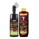 WOW Foaming Face Wash Combo Pack | Apple Cider Vinegar | With Built-In Brush & Refill Pack | 350 ml