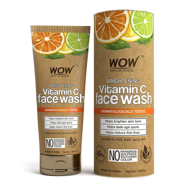 WOW Vitamin C Face Wash | Brightening | Helps Fade Age Spots | 100 ml