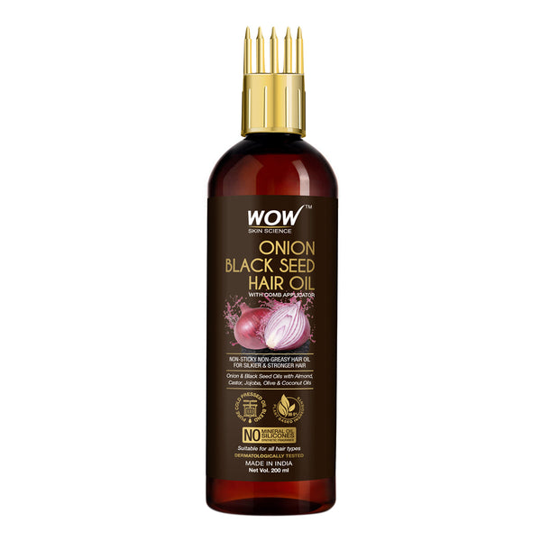 WOW Onion Hair Oil with Comb | Repair Damaged Strands | 200 ml