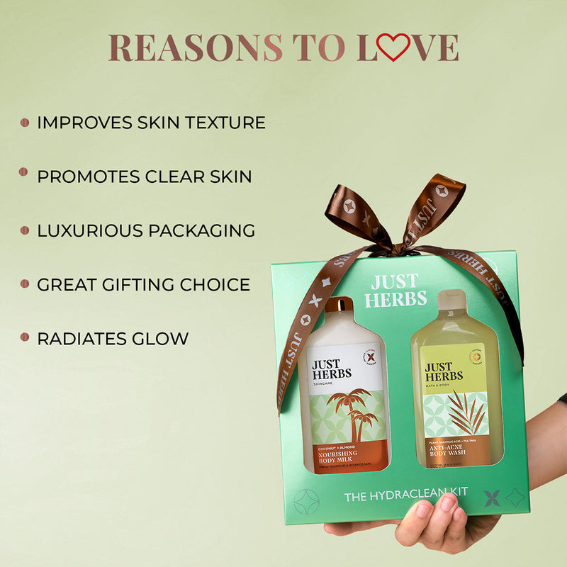 Festive Gift Box | Clear & Radiant Skin Kit | Body Wash & Body Milk | Set of 2