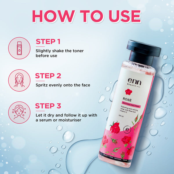 Rose Water Toner | Vitamin E | Tightens Large Pores | 100 ml