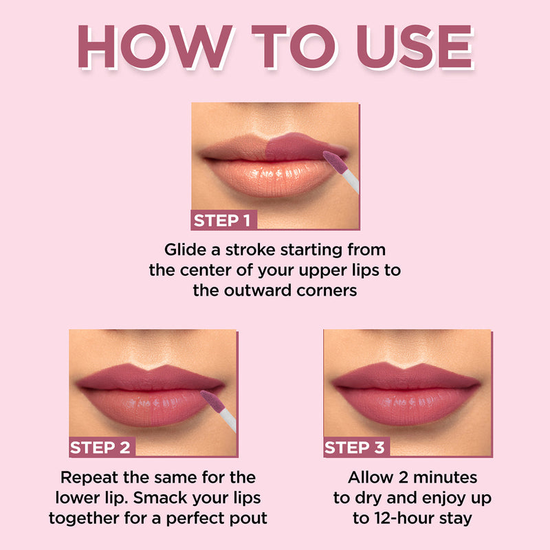 Semi-Matte Liquid Lipstick | Vitamin E & Rosemary | Pink Velvet | 1.5 ml