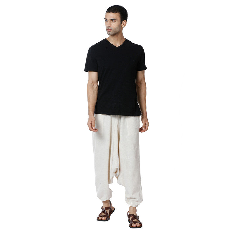 Cotton Harem Pants for Men | Dark Blue & Cream | Pack of 2