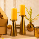 Cone Candle Holder Set | Gold | Set Of 2