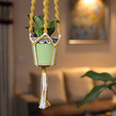 Cotton Macrame Plant Holder | Yellow