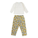 Cotton Shirt and Pants for Kids | Crinkle Texture | White & Multi