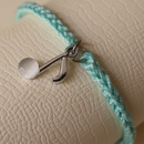 Minimal Crochet Bracelet for Women | Aqua | Metal & Thread