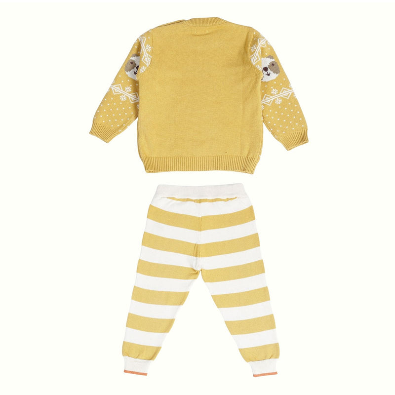 Cotton Clothing Set for Kids & Babies | Bear Design | Yellow
