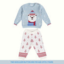 Cotton Clothing Set for Kids & Babies | Bear Design | Cream & Blue