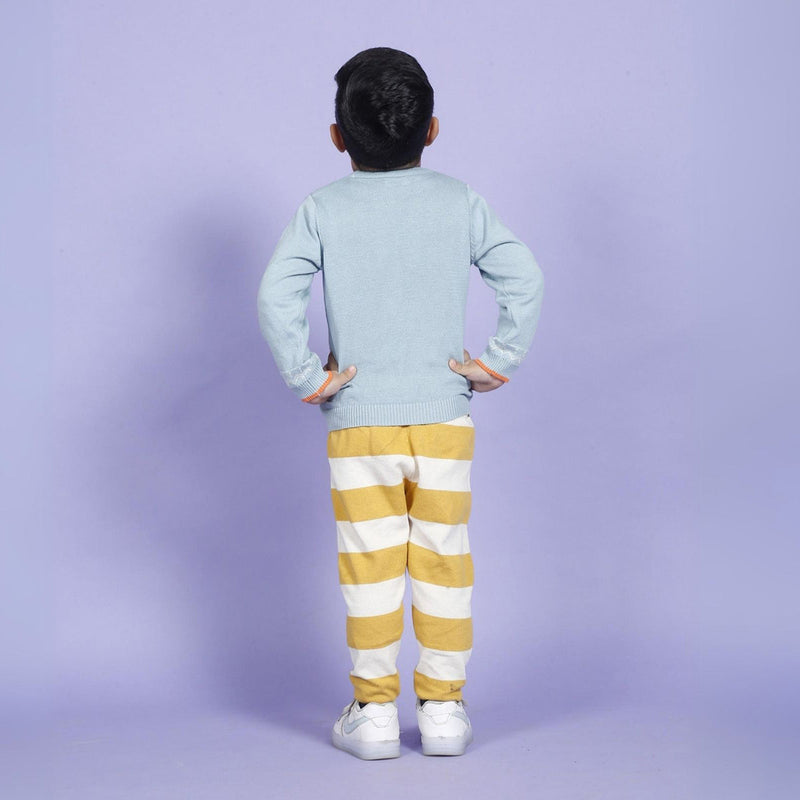 Cotton Clothing Set for Kids & Babies | Lion Design | Blue & Yellow