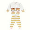 Cotton Clothing Set for Babies | Tiger Design | Cream & Yellow