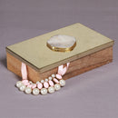 Decorative Storage Box | with Agate Top | Gold | 25 cm