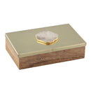 Decorative Storage Box | with Agate Top | Gold | 25 cm