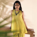 Cotton Co Ord Set for Women | Lime | Sleeveless