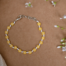 Handmade Bracelet for Women | Recyclable Glass Beads | Yellow | Adjustable